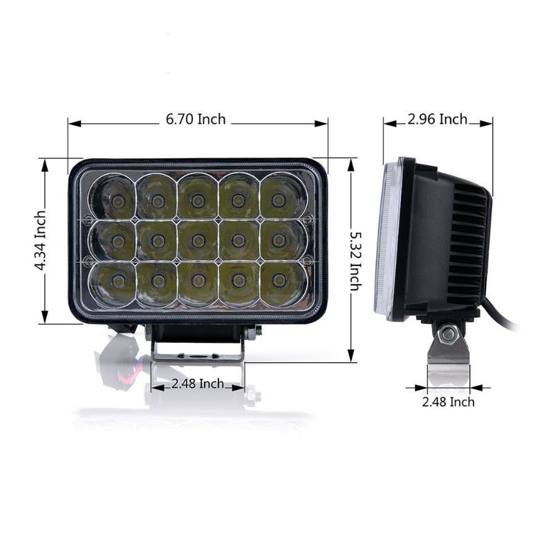 4x6 Inch CREE LED Headlight With High Low Beam DRL