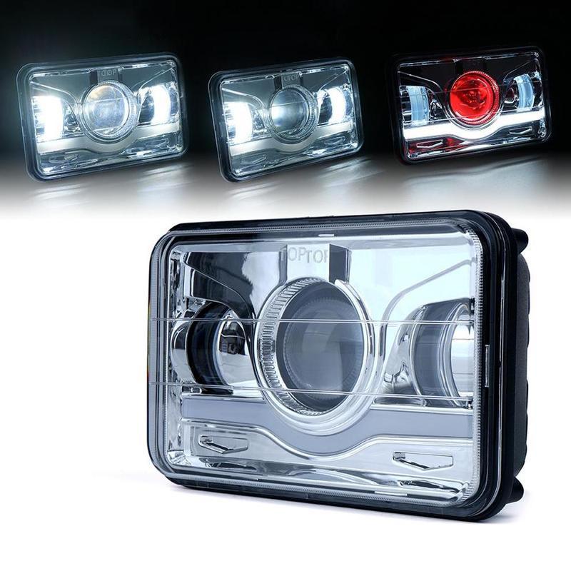 4x6 Inch LED Headlight With High/Low Beam And DRL