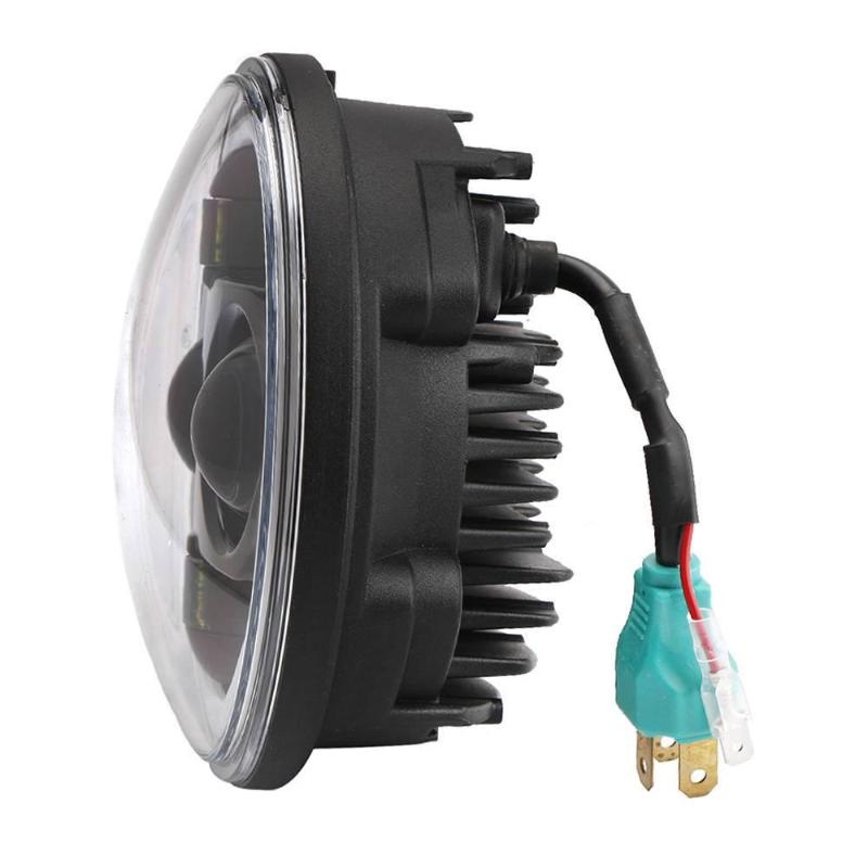 5-3/4 LED Headlight With DRL White Halo Angel Eyes