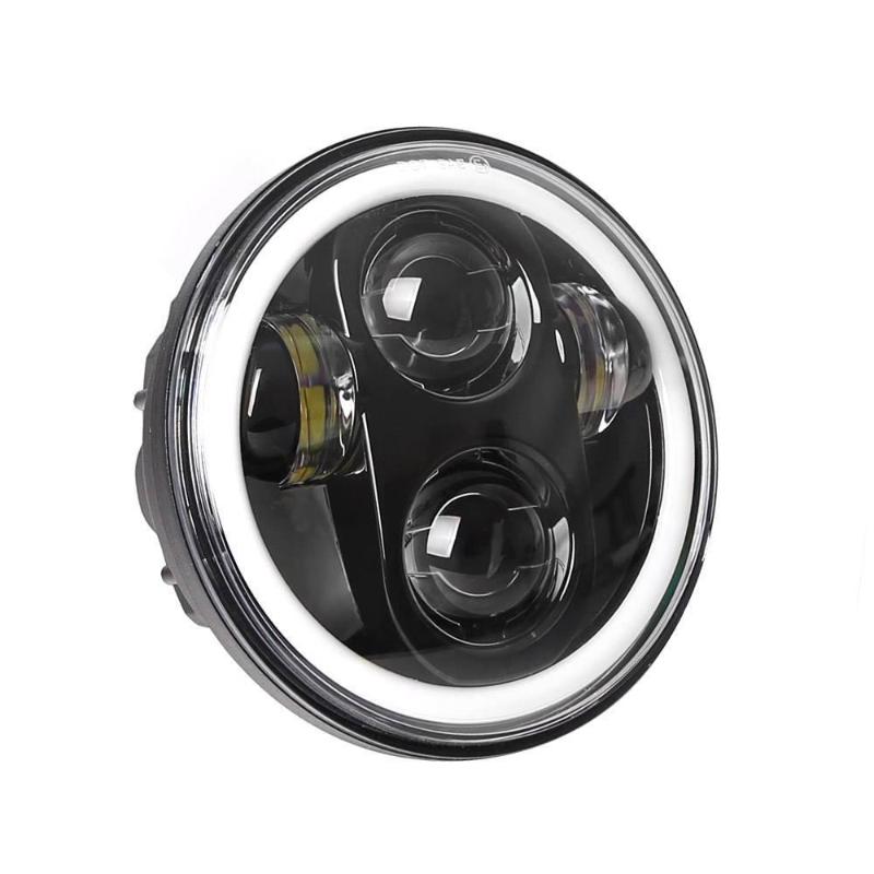 5-3/4 LED Headlight With DRL White Halo Angel Eyes