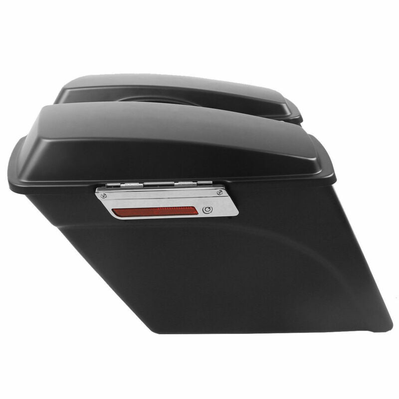 5" Stretched Extended Hard Motorcycle Saddlebags For Harley Street Glide Road King 1993-13 Matt Black