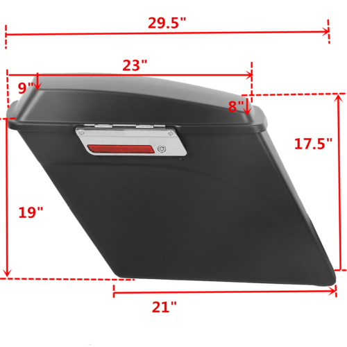5" Stretched Extended Hard Motorcycle Saddlebags For Harley Street Glide Road King 1993-13 Matt Black