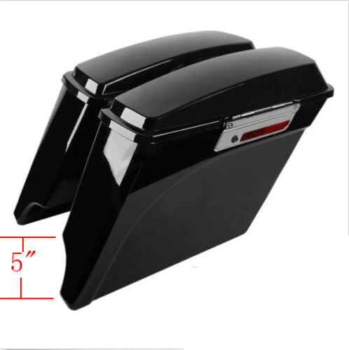 5" Stretched Extended Hard Saddle bag For Harley Electra Street Road Glide 93-13
