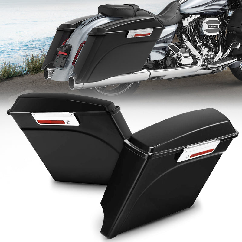 5" Stretched Extended Hard Motorcycle Saddlebags For Harley Electra Street Road Glide 93-13