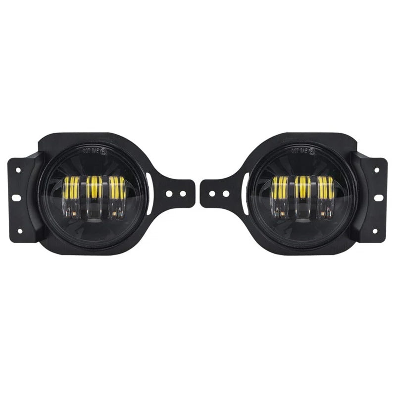 Brightest 120W LED Halo Headlight & Headlight Bracket & 4'' LED Fog Lights For 2018+ Jeep Wrangler JL Sport & Jeep Gladiator JT Sport/Sport S