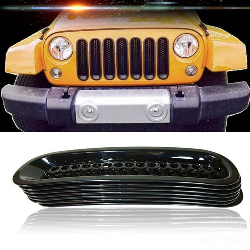 Front Grille Mesh Covers For Jeep Wrangler JK 07-18