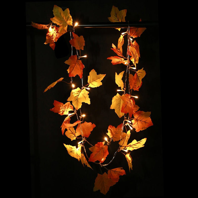 Fall Leaves Light String Set Autumn Leaf Garland Harvest Decor Thanksgiving - LED Factory Mart