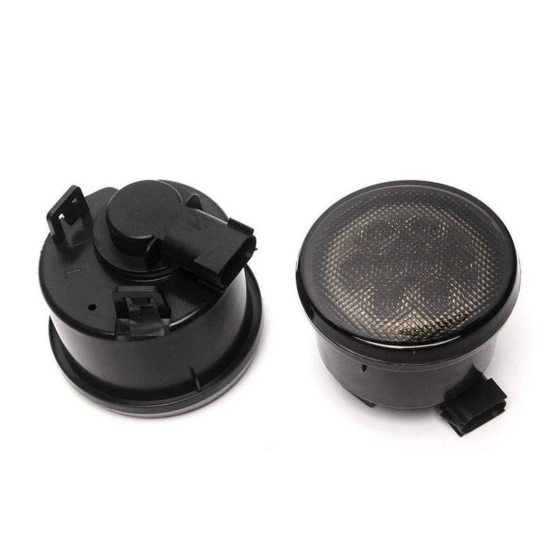 Smoked Amber LED Front Turn Signal Lights for Jeep Wrangler