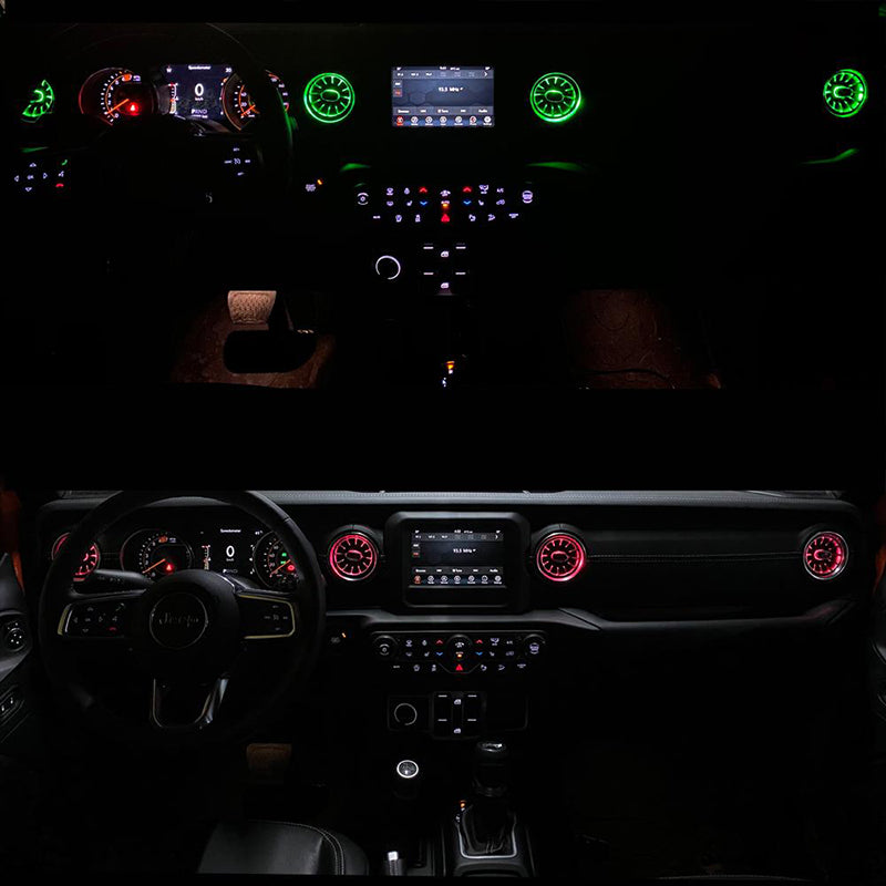 Turbo Air AC Vent W/ LED Ambient Atmosphere Lights for 2011-2018 Jeep Wrangler JK