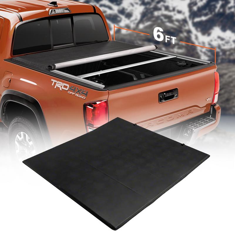 6FT Soft Roll Up Truck Bed Cover For Toyota Tacoma 