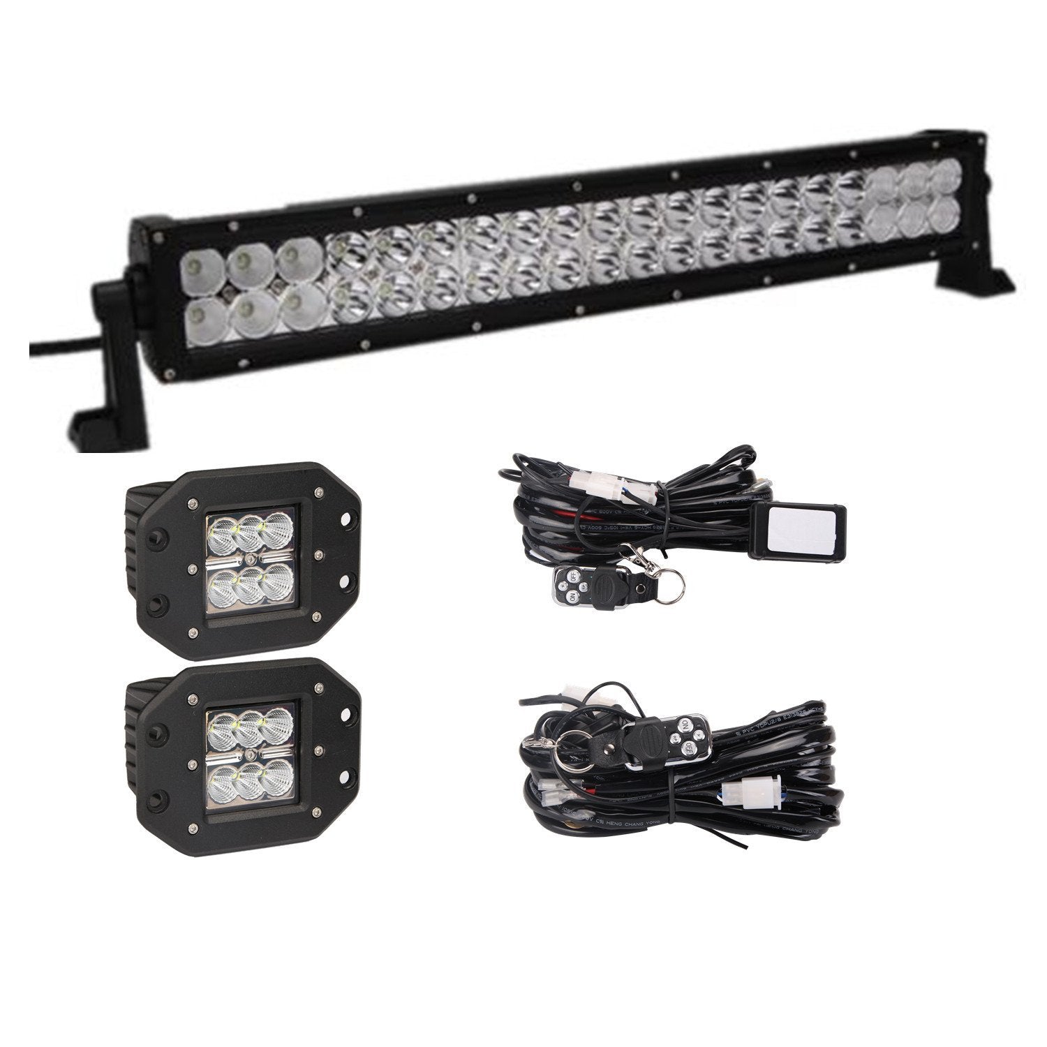 Front Grille Replacement w/120W LED Light Bar +24W LED Work Lamps for Toyota Tundra 14-16