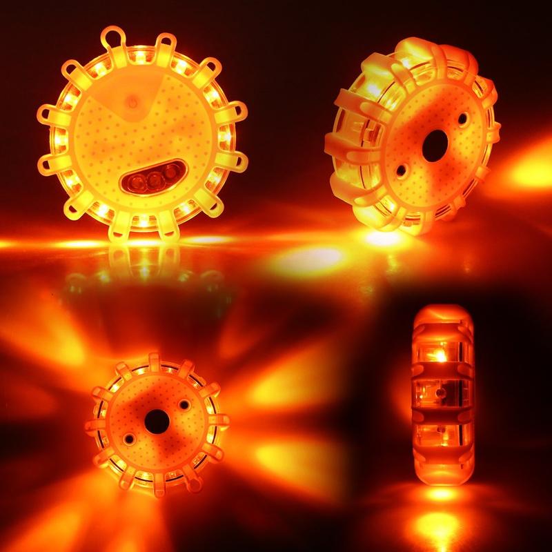 Road Flare, Flashing Warning Light Emergency Signal Warning LED Light Beacon with Magnetic Base for Car Truck Boat