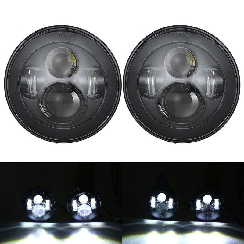 60W 7" Round CREE LED Projector Headlights & 4'' 30W Cree Power Fog Lamps - LED Factory Mart