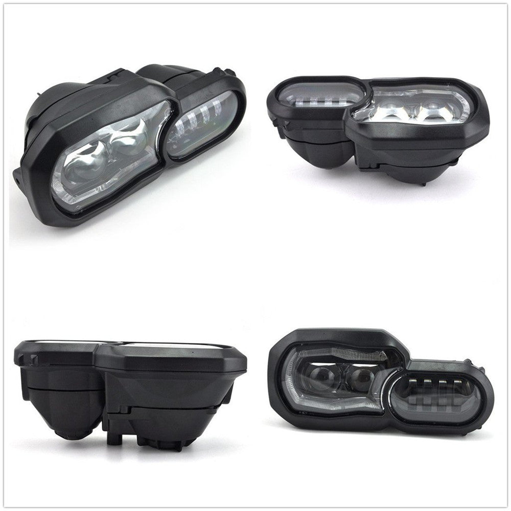 LED Replacement Headlight Assembly Kit w/ Angel Eyes DRL For BMW F800GS