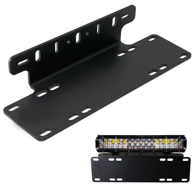 EU Edition License Plate Holder LED Light Bar Lamps Mount Bracket For Jeep Offroad SUV