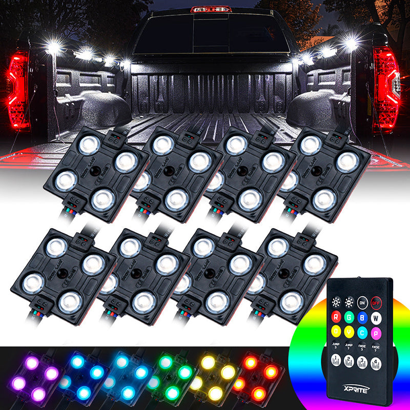 8 RGB LED Light Pod Set