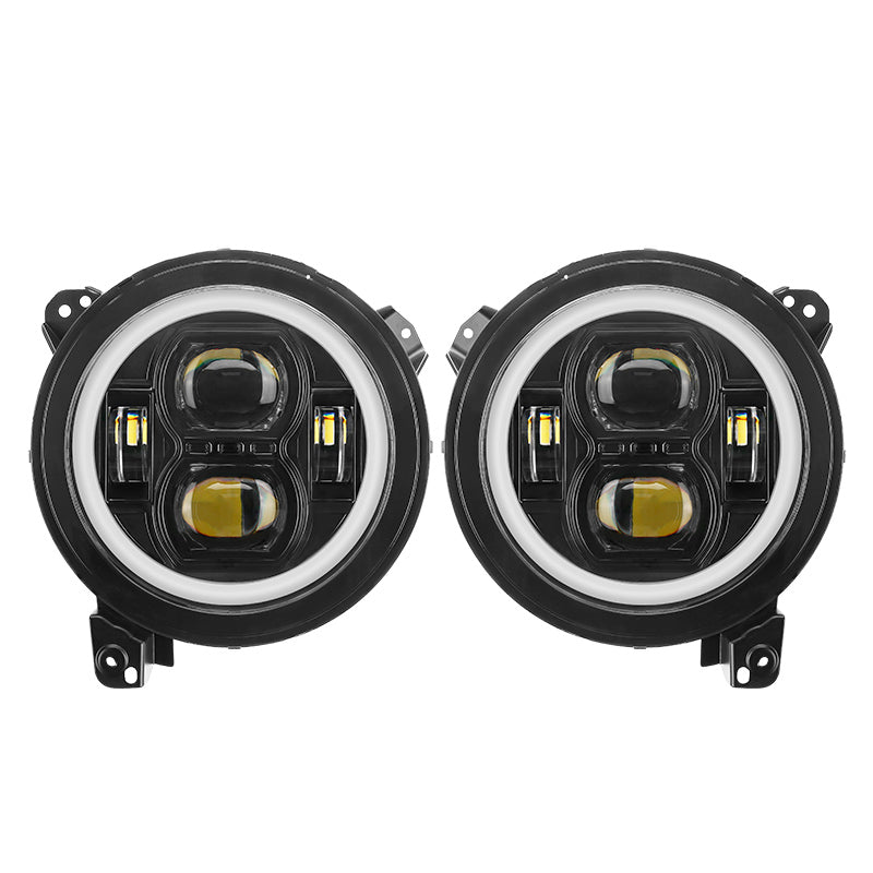 JL Mega Bundle - 9 Inch LED Halo Headlights with Turn Signals, Fogs, Tail Lights, Brake Lights For Jeep Wrangler JL