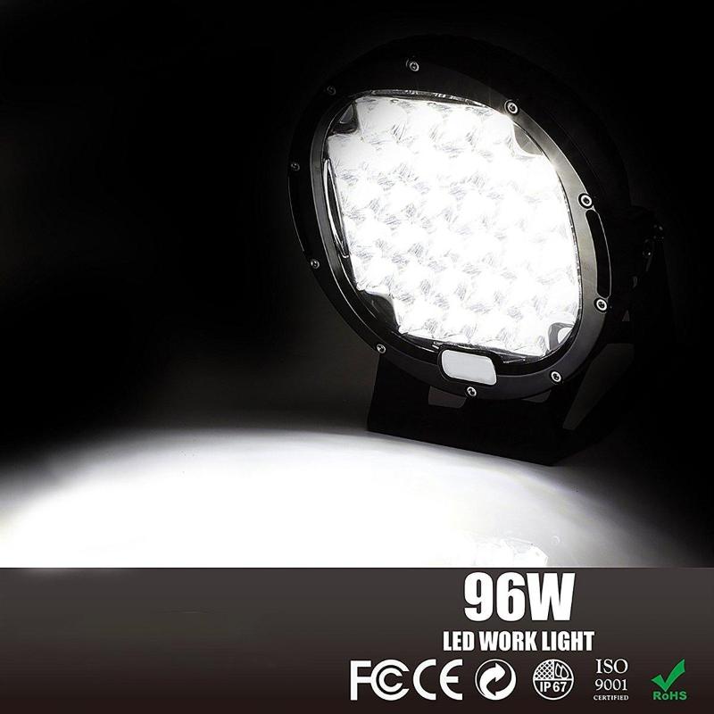 96W White 9 Inch Round LED SpotLight