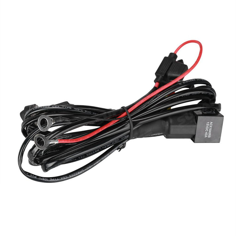 40A 12V Universal Wiring Harness Switch On/Off for Motorcycle Auxiliary Fog Light Wires - LED Factory Mart