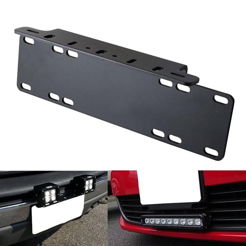 EU Edition License Plate Holder LED Light Bar Lamps Mount Bracket For Jeep Offroad SUV