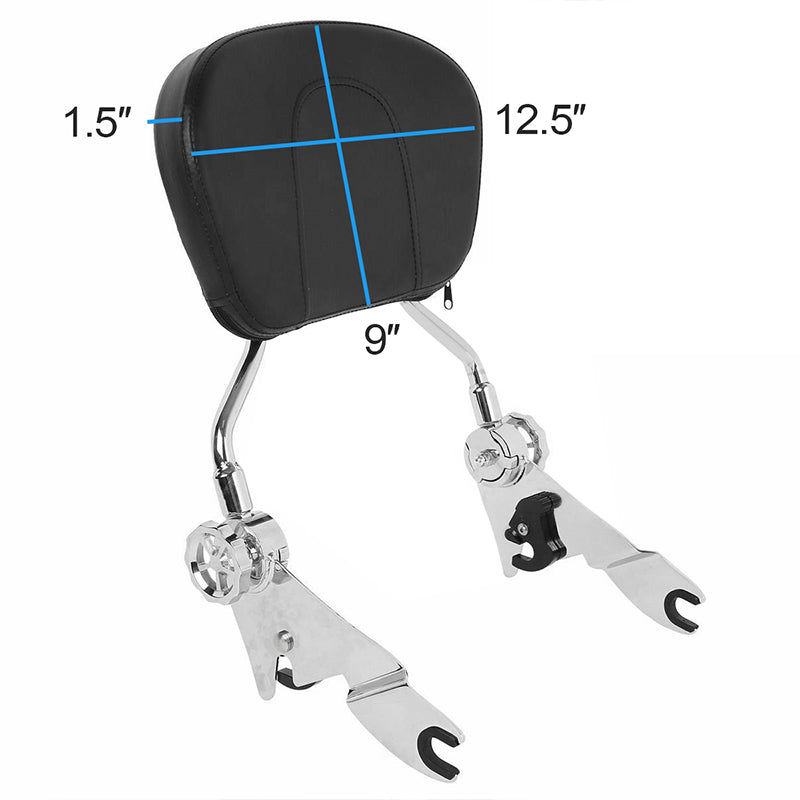 Adjustable Detachable Motorcycle Backrest Sissy Bar Pad Fit For For Harley Davidson Touring 09-later