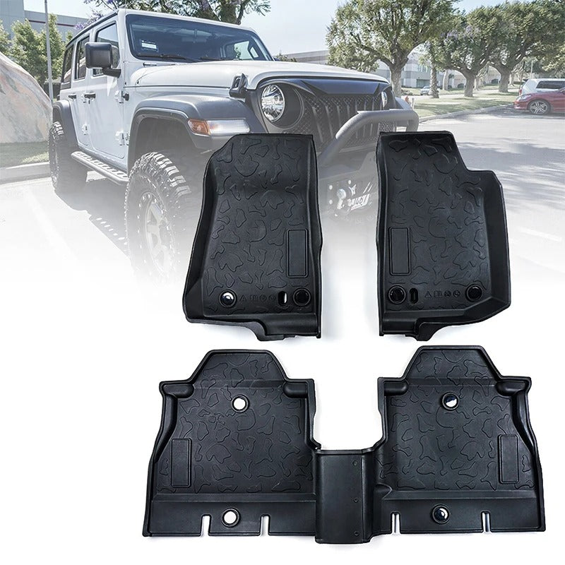 All Weather Rubber Floor Mats Compatible for Wrangler JL 2018+