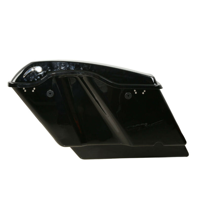Black 5" Stretched Hard Motorcycle Saddlebags Fit For Harley Touring Road King Glide 93-13