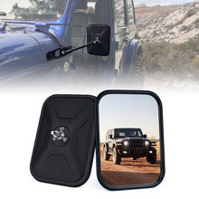 Black Aluminum Side Mirrors for Doorless 2018+ Jeep Wrangler JL JLU