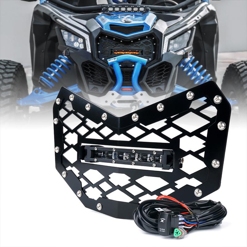 Black Grille With 8 Inch LED Lightbar For Can-Am Maverick X3