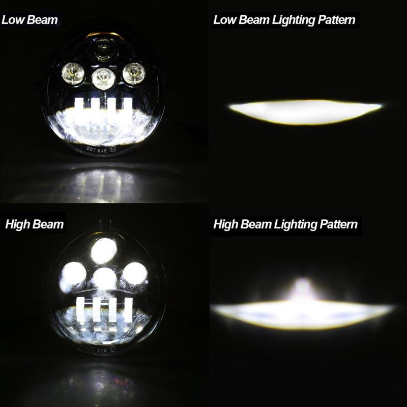 Black LED Headlight For VRSCA V Rod 02-16