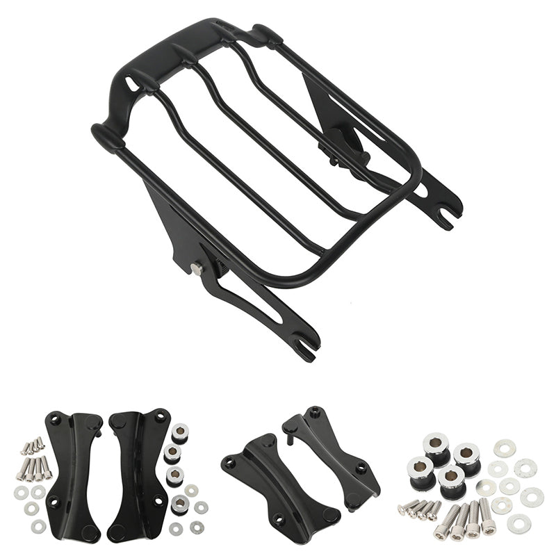 Black Two Up Luggage Rack Fit For Harley Touring Road Street Glide 09-20