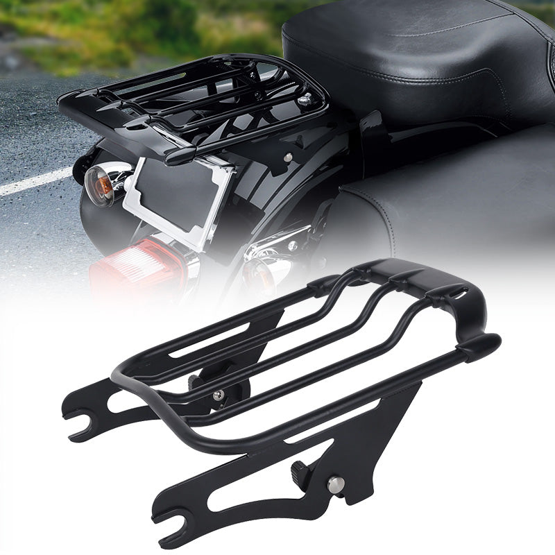 Black Two Up Luggage Rack Fit For Harley Touring Road Street Glide 09-20