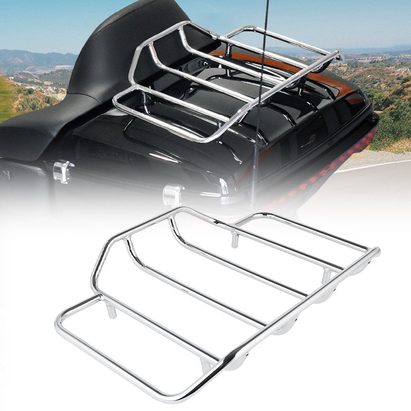 Chrome Luggage Rack Fit For Harley Tour Pak Touring Road King Street Glide 84-20