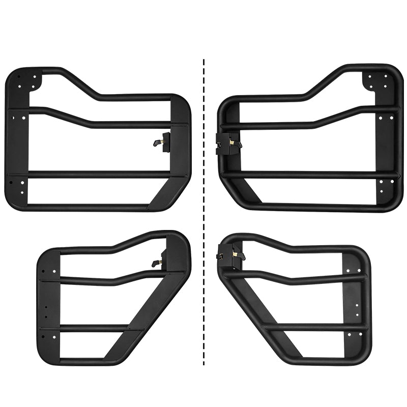 Crossbar Style Tube Doors with Side View Mirror for 2018+ Wrangler JL 4 Door