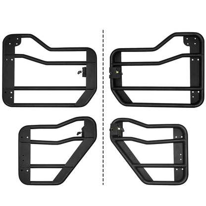 Crossbar Style Tube Doors with Side View Mirror for 2018+ Wrangler JL 4 Door
