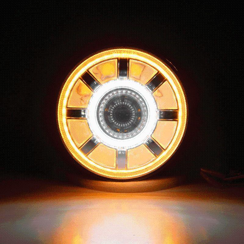 Daymaker LED Headlights With Dual Halo For Motorcycle