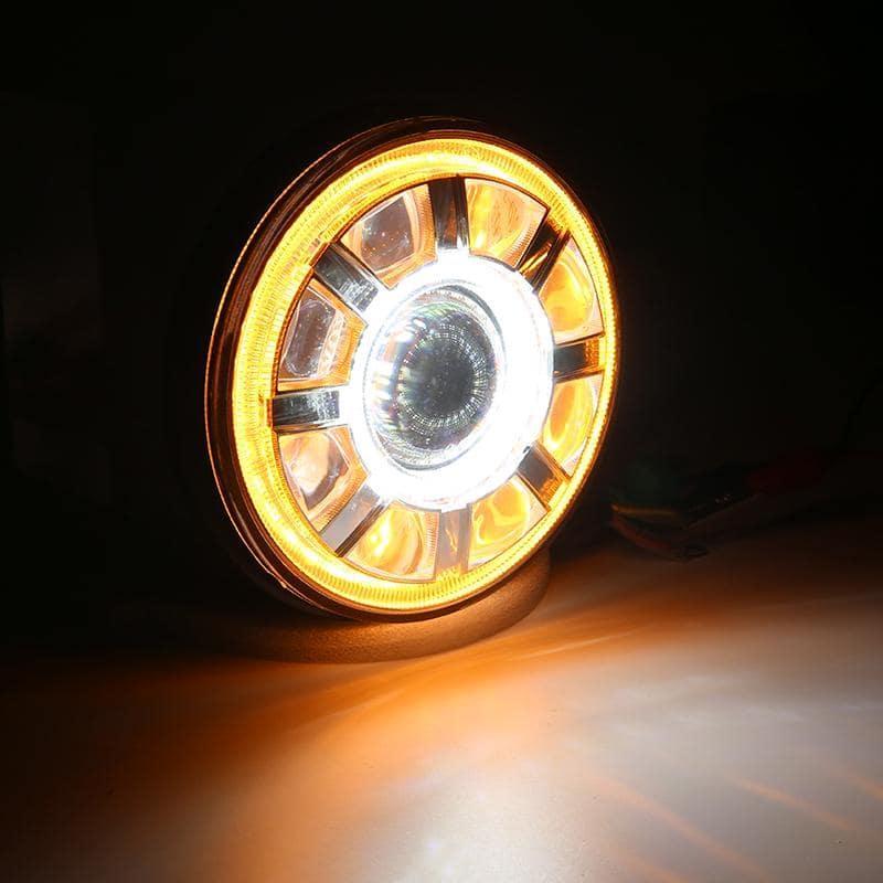 Daymaker LED Headlights With Dual Halo For Motorcycle