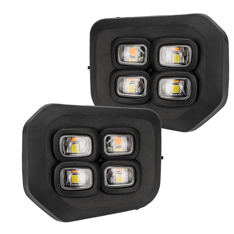 4 Eyes Style LED Fog light Lamp with Amber & White DRL 