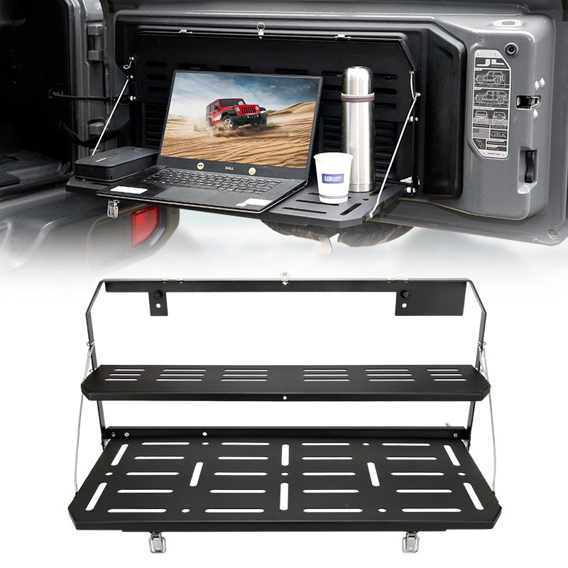 Foldable Double-Layer Tailgate Table Compatible with 2018-Later Jeep Wangler JL