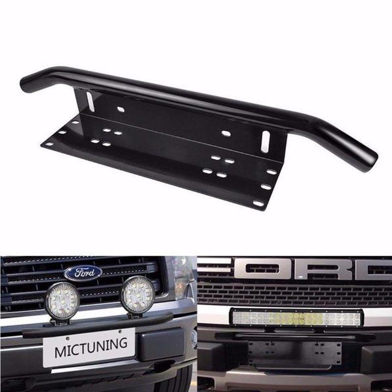 Front Bumper License Plate Mounting Bracket Black 