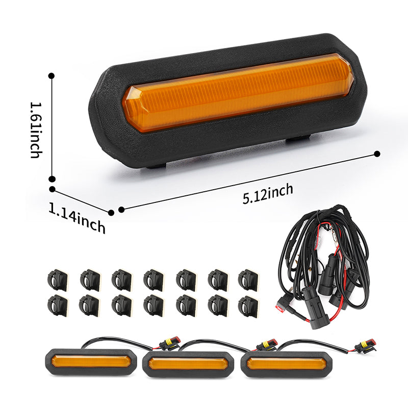 Amber LED Grille Lights Kit for 2021-Later Ford Bronco Base & Black Diamond