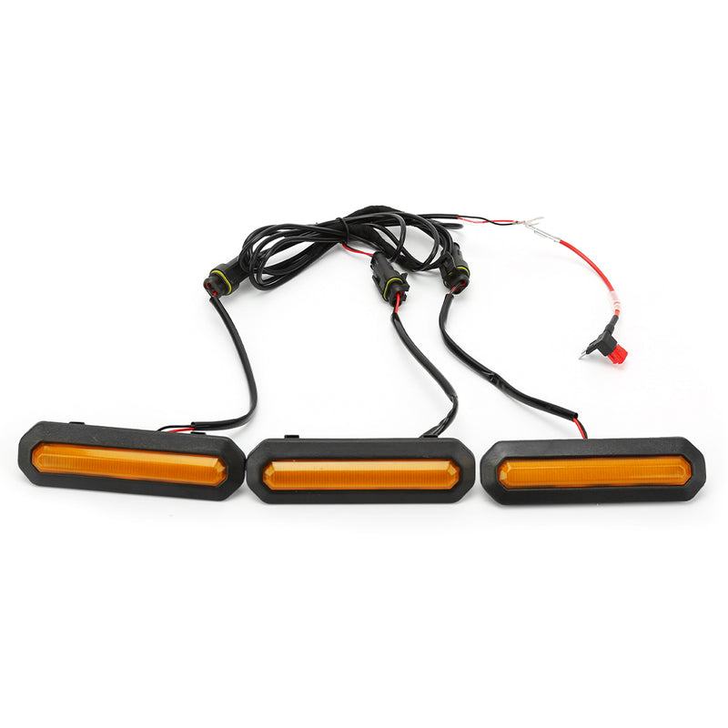 Amber LED Grille Lights Kit for 2021-Later Ford Bronco Base & Black Diamond