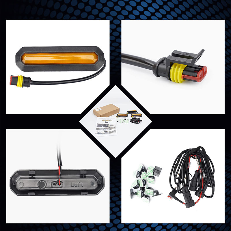 Amber LED Grille Lights Kit for 2021-Later Ford Bronco Base & Black Diamond