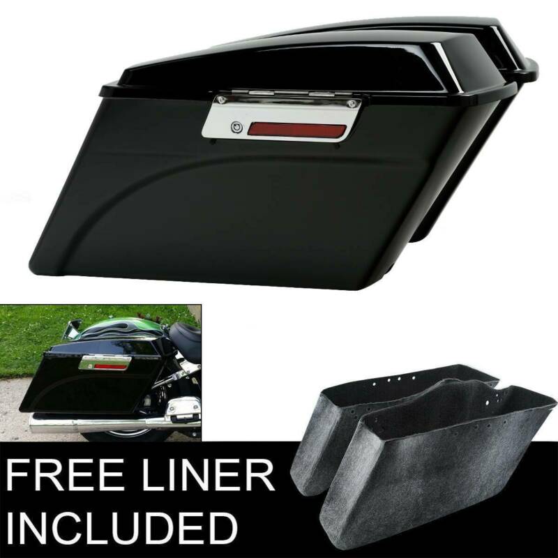 Hard Motorcycle Saddlebags w/ Lid Latch Key For Harley Touring Road King 1994-2013