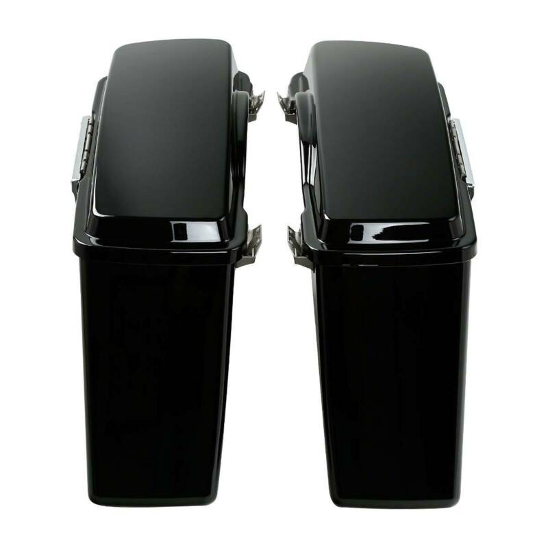 Hard Motorcycle Saddlebags w/ Lid Latch Key For Harley Touring Road King 1994-2013