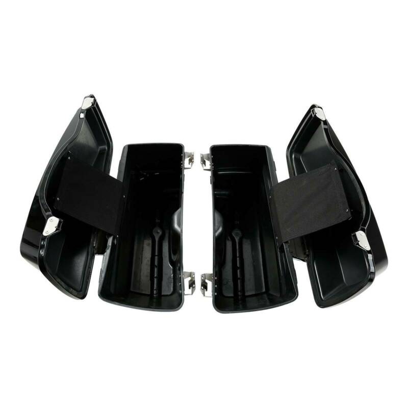 Hard Motorcycle Saddlebags w/ Lid Latch Key For Harley Touring Road King 1994-2013