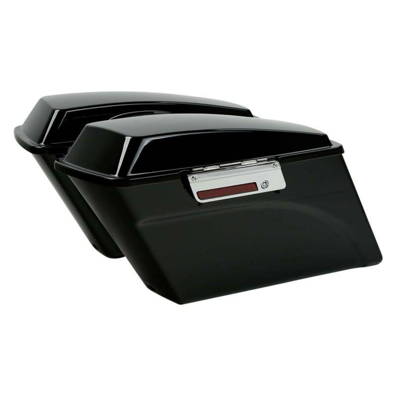 Hard Motorcycle Saddlebags w/ Lid Latch Key For Harley Touring Road King 1994-2013