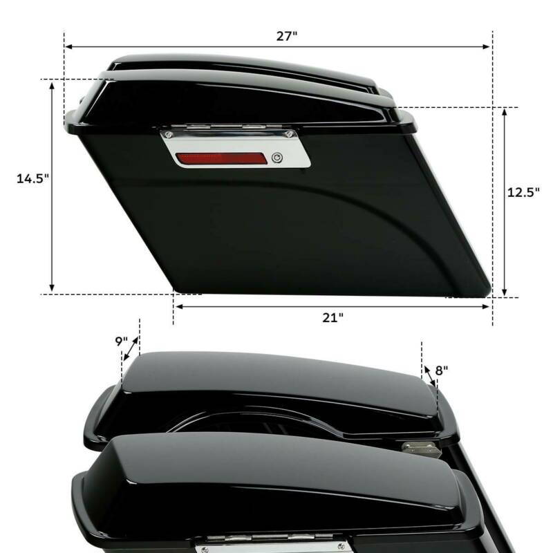 Hard Motorcycle Saddlebags w/ Lid Latch Key For Harley Touring Road King 1994-2013