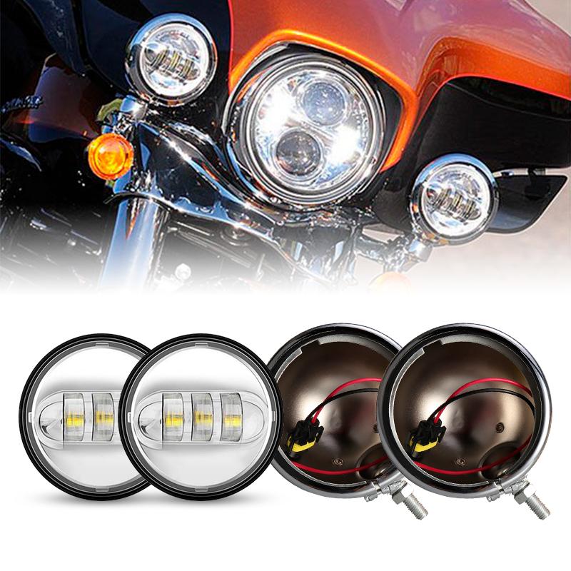 4.5 Inch Harley LED Passing Lights & Cover Brackets