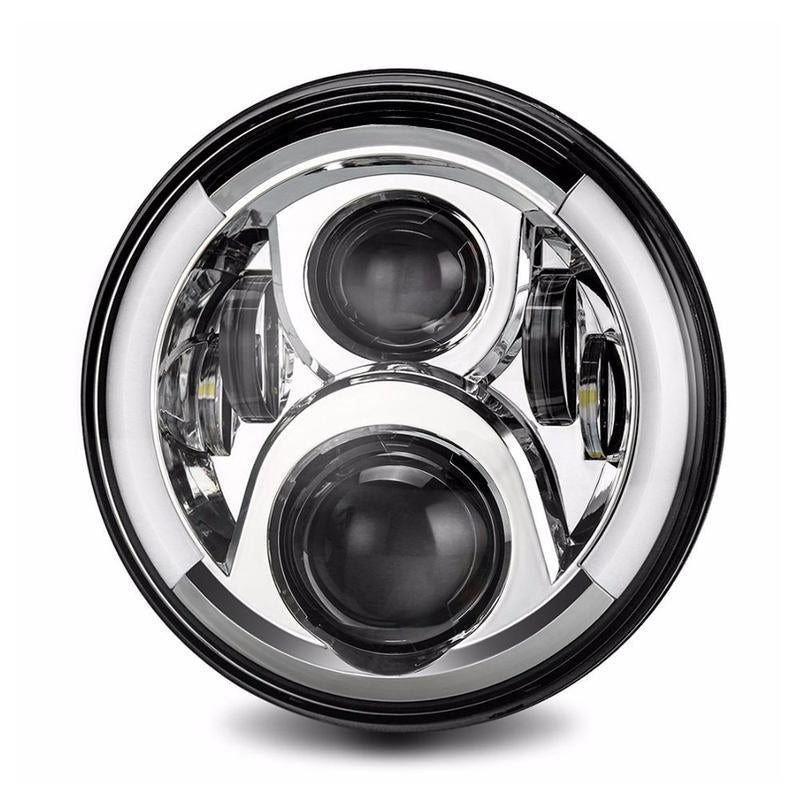 Harley 7 Inch Angel Eyes LED Headlight with Bracket